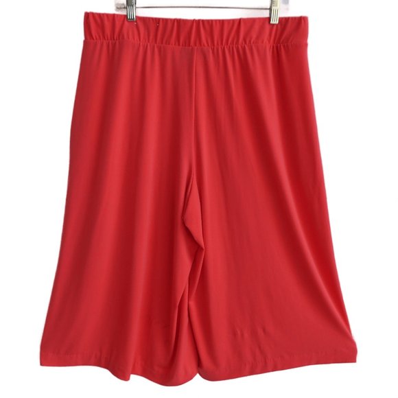 Lane Bryant Wide Leg Pants Gaucho Palazzo Spandex Knit Salmon Pockets Pull On XL - Picture 2 of 5